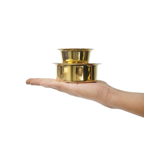 Brass Tea and Coffee Cups Set | Designer Dawara/Dabara & Tumbler for Serving Filter Coffee/Tea Traditional Kumbakonam | Coffee Serving Sets | Brass Coffee Cup