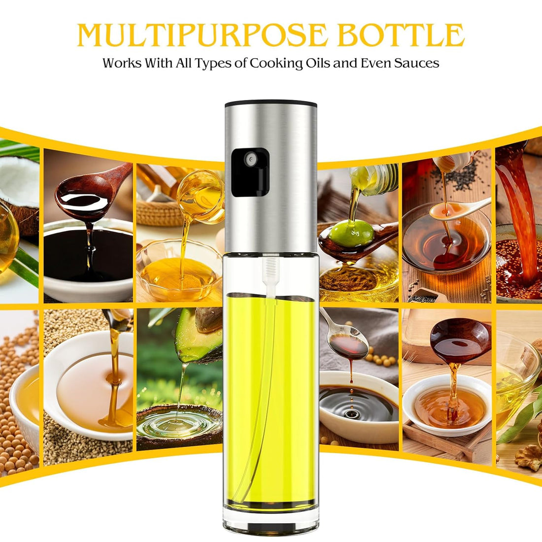 Oil Sprayer for Cooking,100ml Olive Oil Spritzer,1 Pack Food-grade Olive Oil Spray Bottle with 304 Stainless SteelOil Sprayer for Air Fryer,an Olive Oil Dispenser Bottle,Perfect for Salad,BBQ, Baking