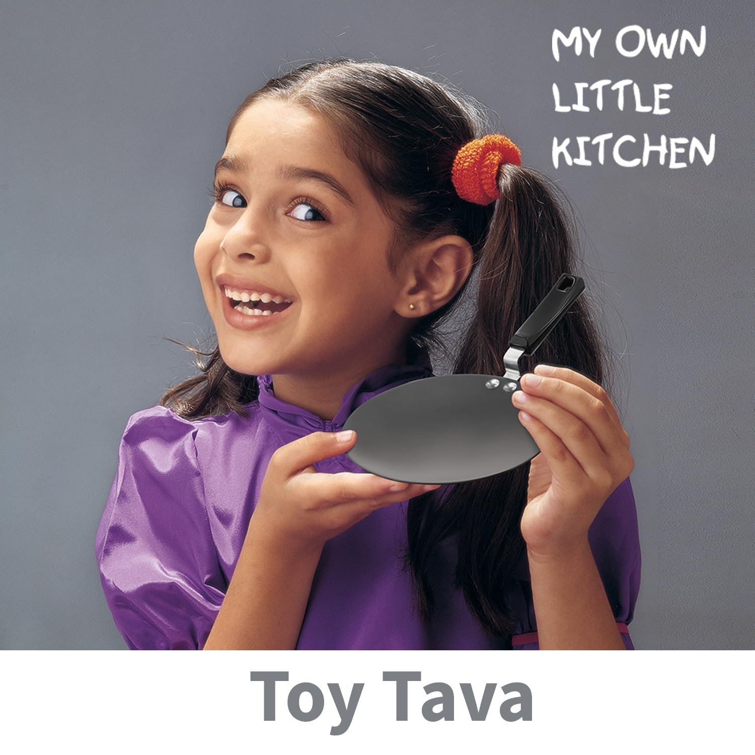 Hawkins Futura Cookware 3 Pieces Toy Kitchen Set - Toy Deep-Fry Pan, Toy Frying Pan, Toy Tava for Kids, Black (CWMIN)