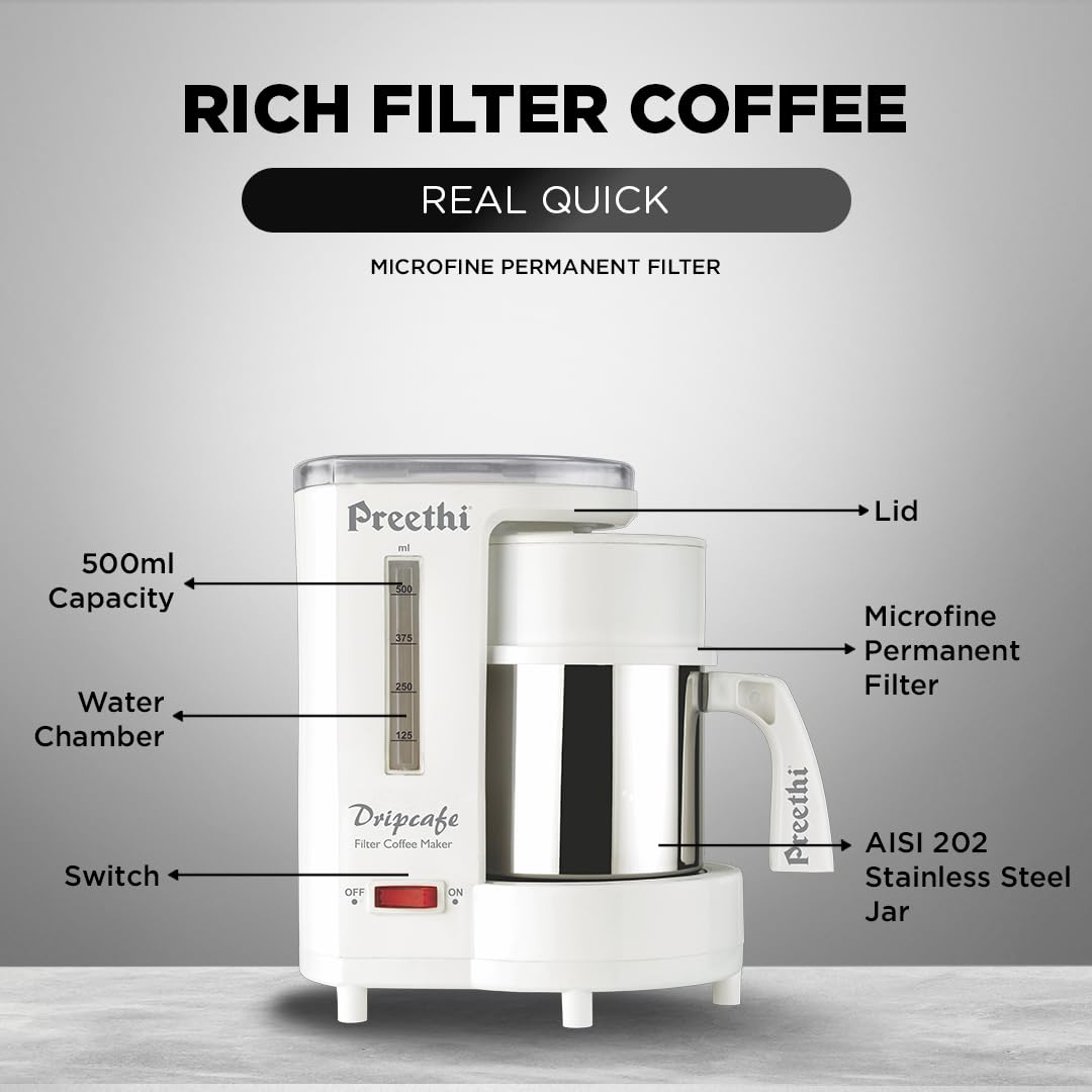 Preethi Dripcafe Coffee Maker (White)