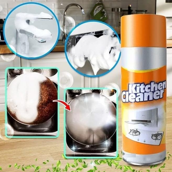 Tesoriq Multipurpose Bubble Foam Cleaner Kitchen Cleaner Spray Oil & Grease Stain Remover Chimney Cleaner Spray Bubble Cleaner All Purpose Foam Degreaser Spray (500 Ml)