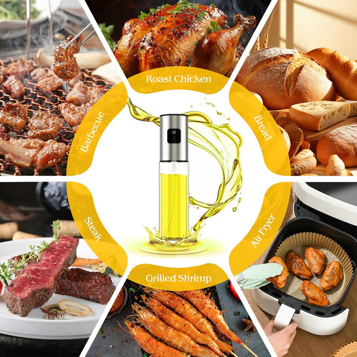 Oil Sprayer for Cooking,100ml Olive Oil Spritzer,1 Pack Food-grade Olive Oil Spray Bottle with 304 Stainless SteelOil Sprayer for Air Fryer,an Olive Oil Dispenser Bottle,Perfect for Salad,BBQ, Baking