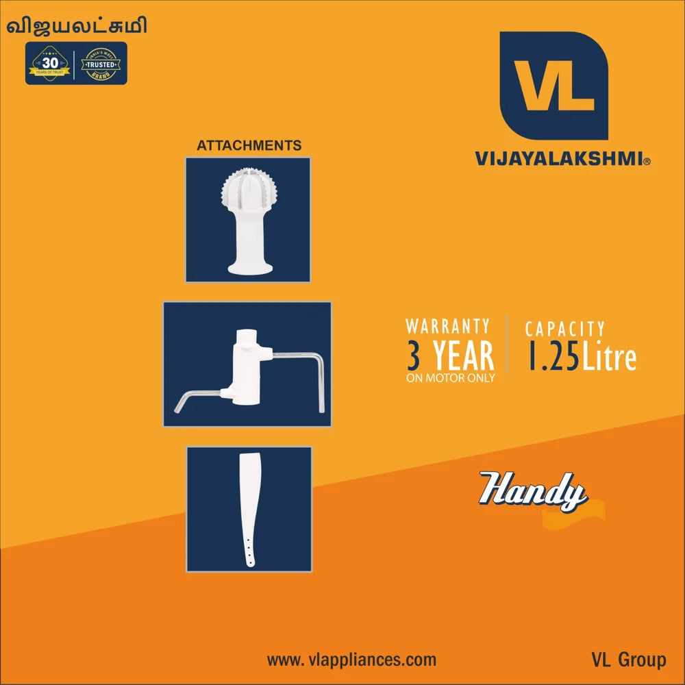 Vijayalakshmi 1.25 Litre Handy Table Top Wet Grinder