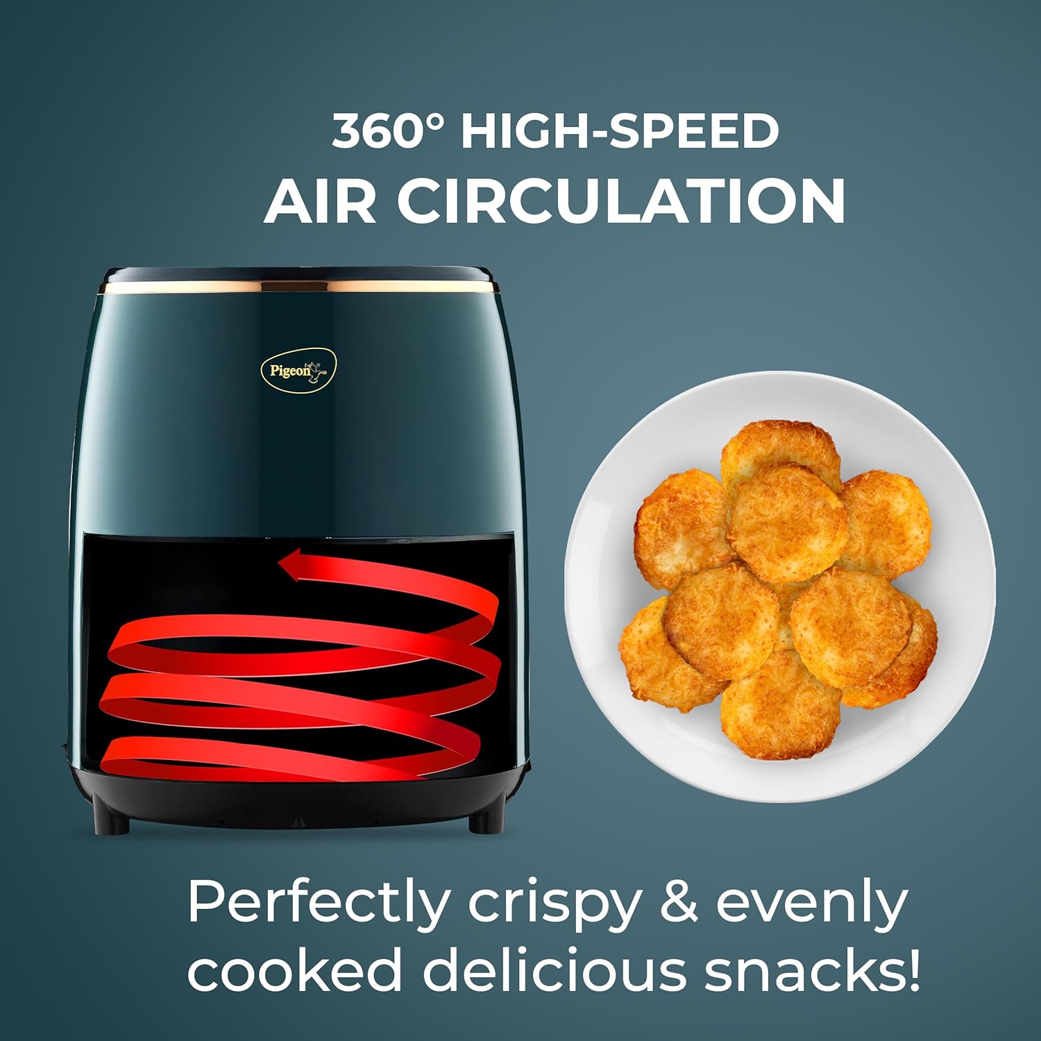 Pigeon Healthifry Digital Air Fryer, 360° High Speed Air Circulation Technology 1200 W with Non-Stick 4.2 L Basket