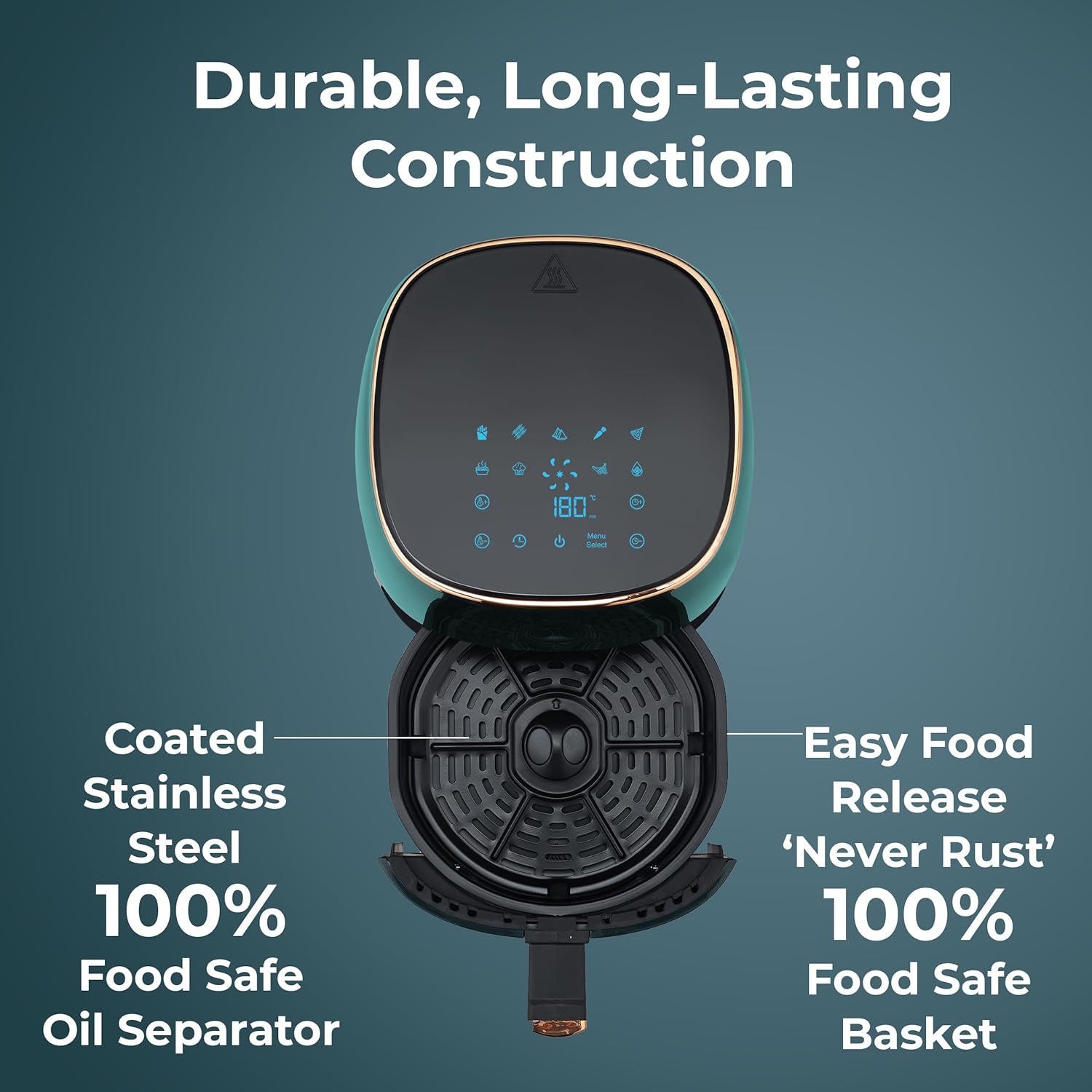 Pigeon Healthifry Digital Air Fryer, 360° High Speed Air Circulation Technology 1200 W with Non-Stick 4.2 L Basket